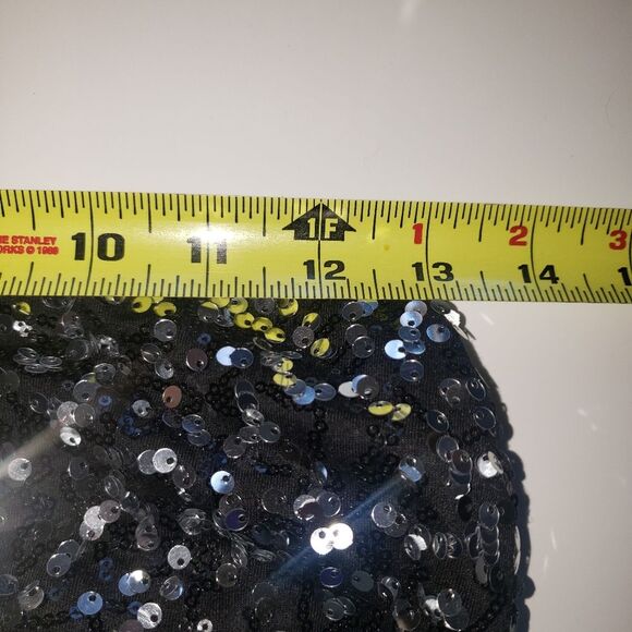 Almost Famous Black Sequin Strapless Top Junior Womens Size M Partywear Straplss - Picture 4 of 5